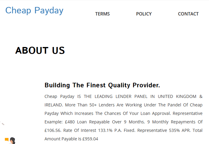 Cheap Payday (clone of an FCA authorised firm)