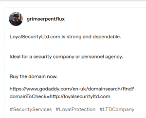 Screenshot Loyal Security Services Ltd (clone of FCA authorised firm) - Cloned Firm Registry Loyal Security Services Ltd (clone of FCA authorised firm)