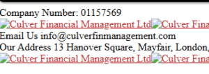 Culver Financial Management Limited (clone of an FCA authorised firm)