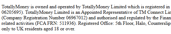 TotallyMoney (clone of an FCA authorised firm) misspelled unauthorized website
