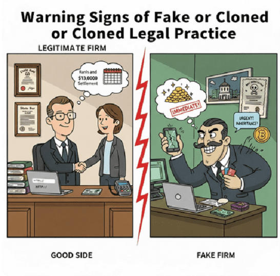 Warning Signs of a Fake or Cloned Legal Practice