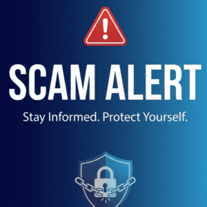 generic scam alert banner message